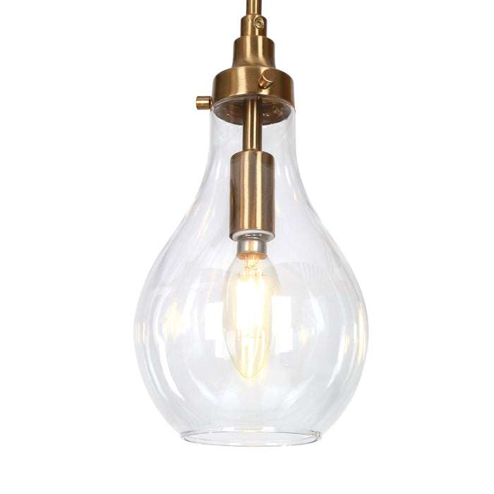 Luxite 5-Light Black and Brass Island Lights