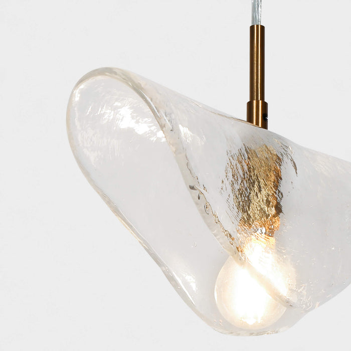 Evange 1-Light Brass Glass Pendant Lights