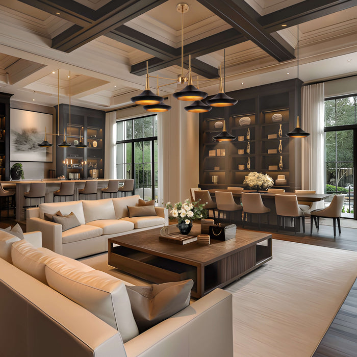 Jolyves 5-Light Black and Brass Chandeliers