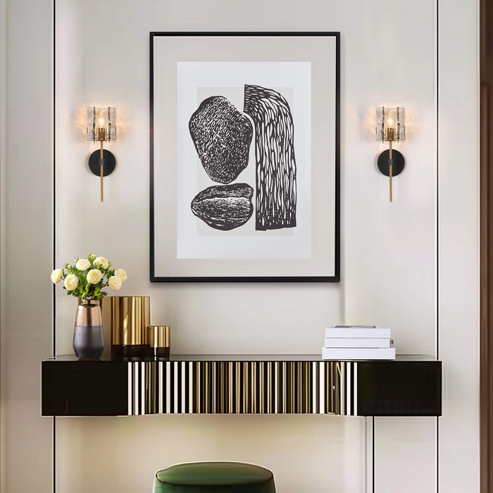 Echona 1-Light Black and Brass Wall Sconce