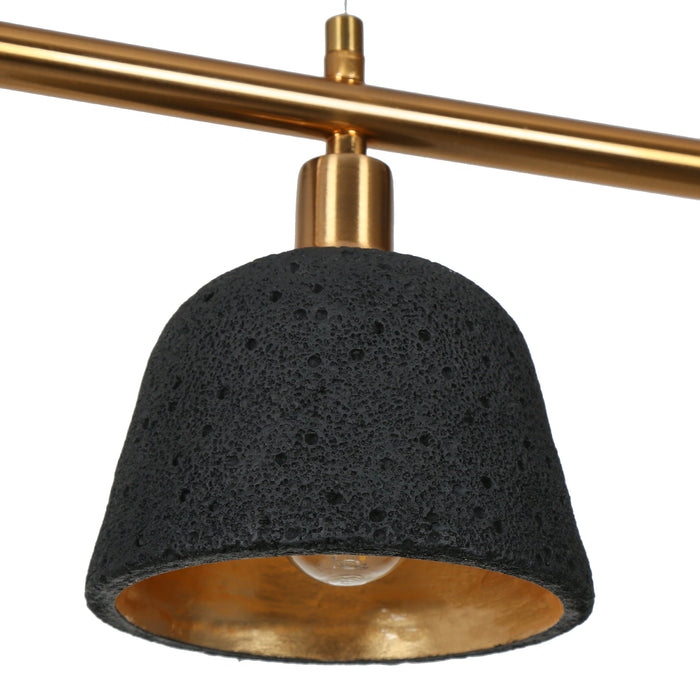 Contia 4-Light Black and Brass Island Light