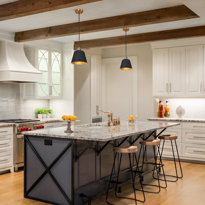 Contia 1-Light Black and Gold Pendant Light