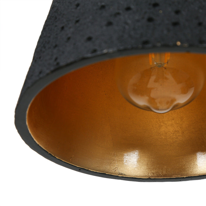 Contia 1-Light Black and Gold Pendant Light