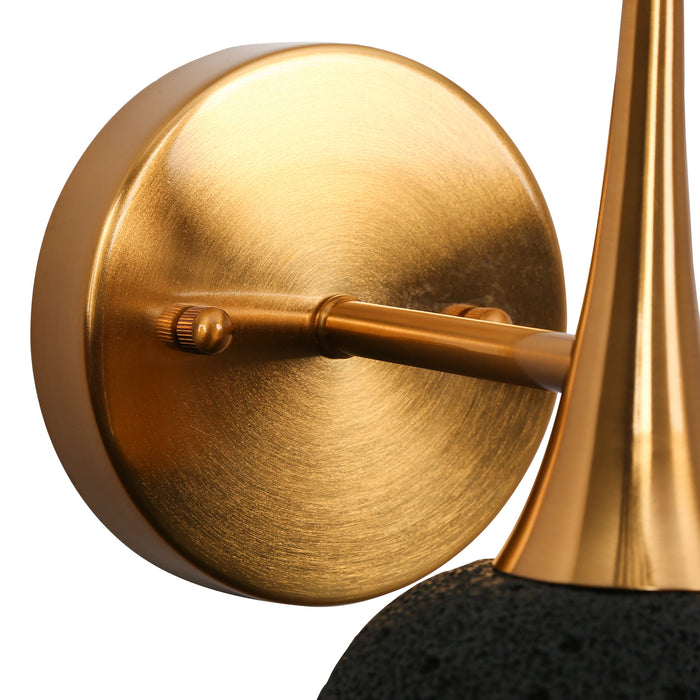 Contia 1-Light Black and Brass Wall Sconce