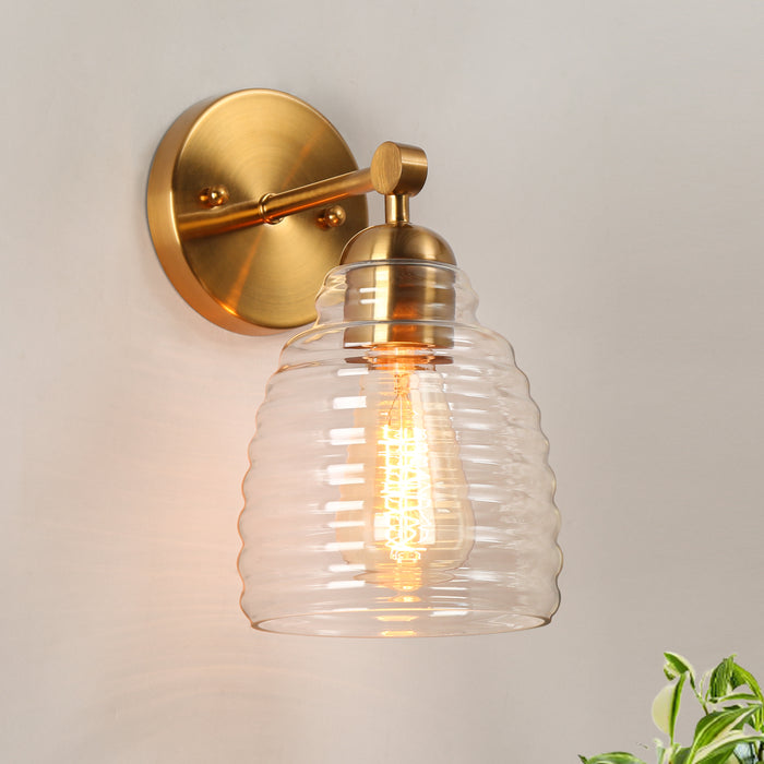 Hydret 1-Light Brass Wall Sconce