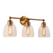 3-Light Modern Gold Glass Vanity Light - Belles Lighting