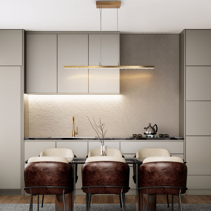 Wellem 1-Light LED Brass Island Light