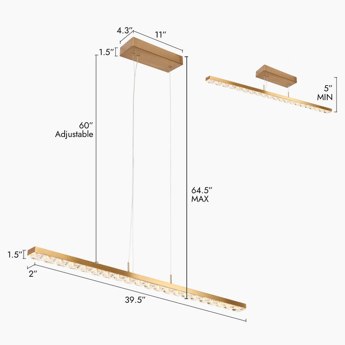 Wellem 1-Light LED Brass Island Light