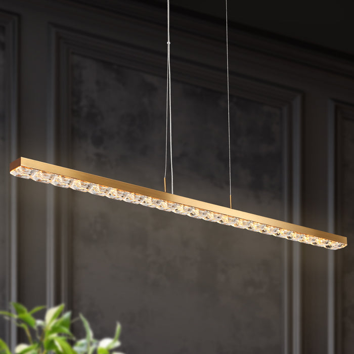 Wellem 1-Light LED Brass Island Light