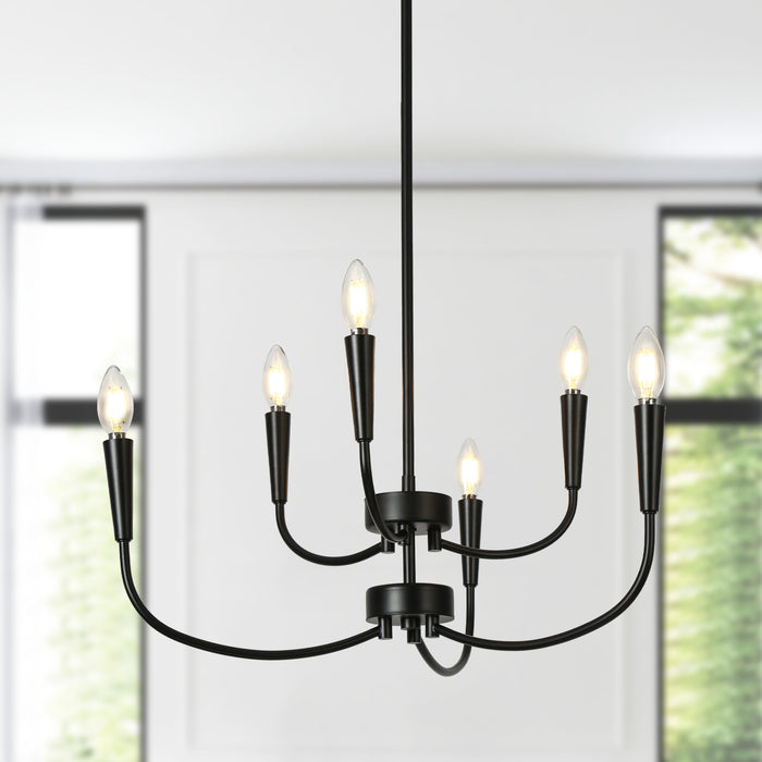 Trucati 6-Light Black Metal Chandelier