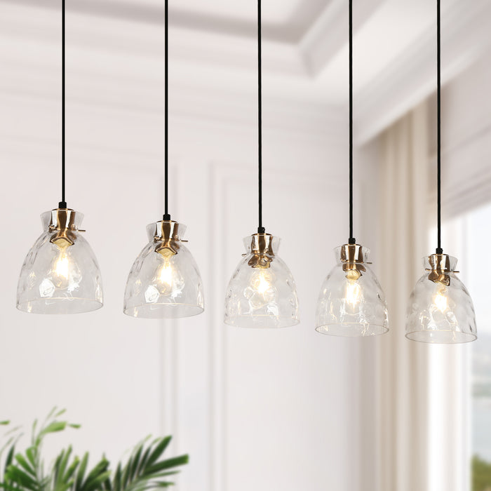 Ravilen 5-Light Black and Brass Island Light