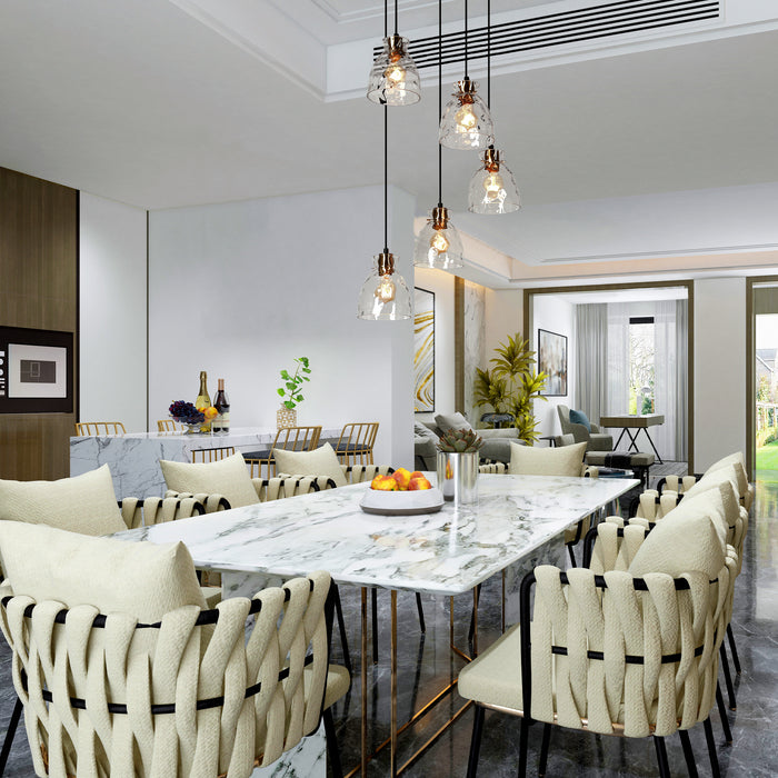 Ravilen 5-Light Black and Brass Chandelier