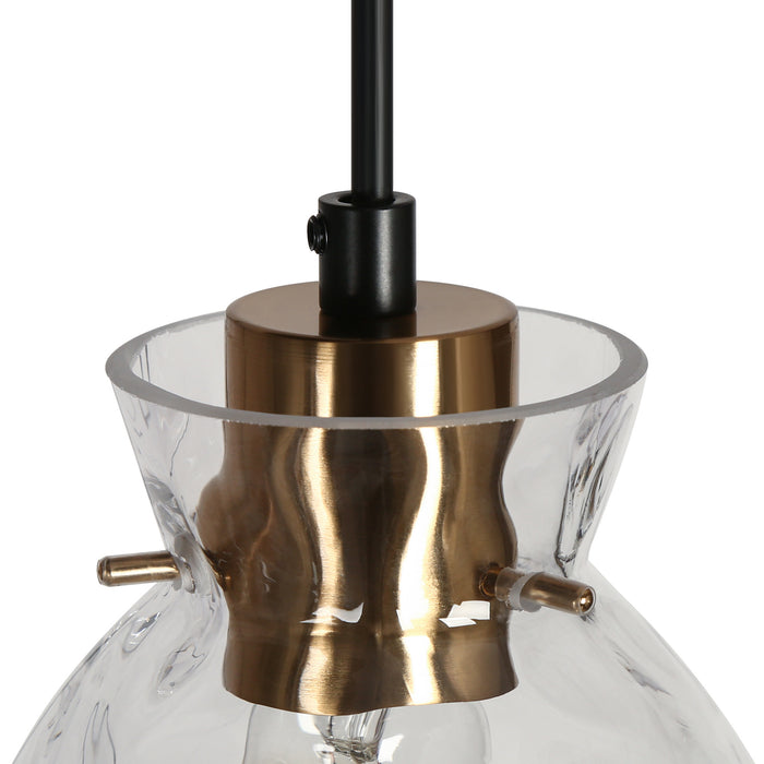 Ravilen 5-Light Black and Brass Chandelier