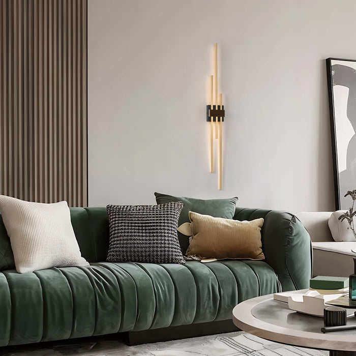 Serila 3-Light LED Black And Brass Wall Sconces