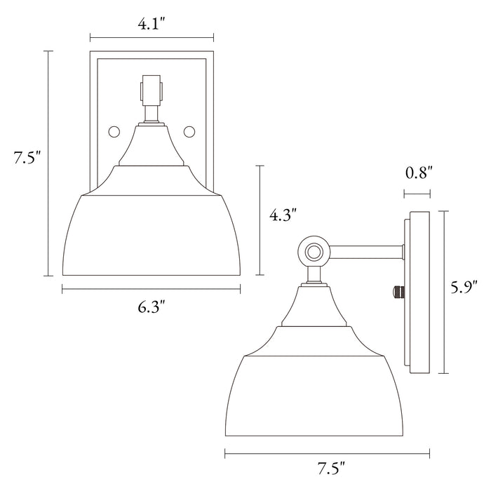 Laiger 1-Light Black and Brass Wall Sconce
