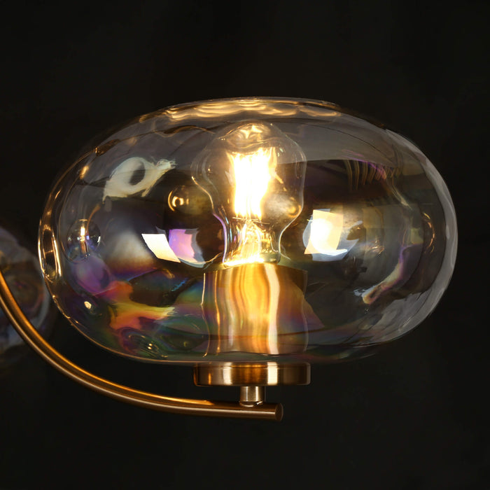 Teveris 3-Light Brass Glass Radial Chandelier