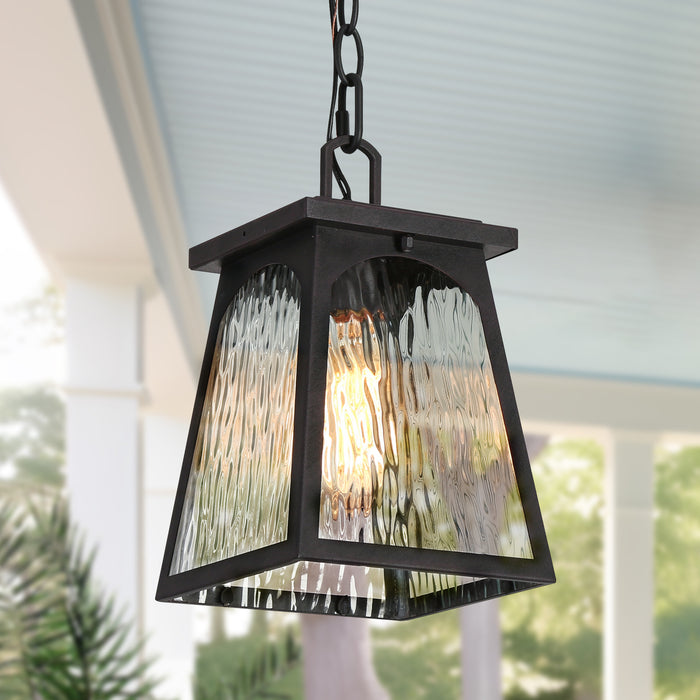 Lyveris 1-Light Black Outdoor Pendant Light