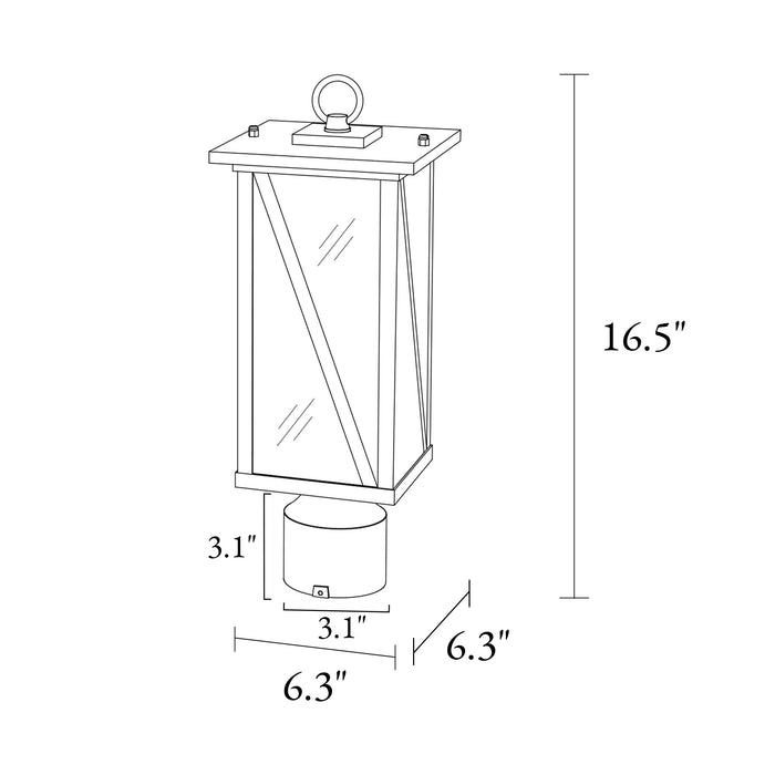 Saturna 1-Light Black Outdoor Post Light