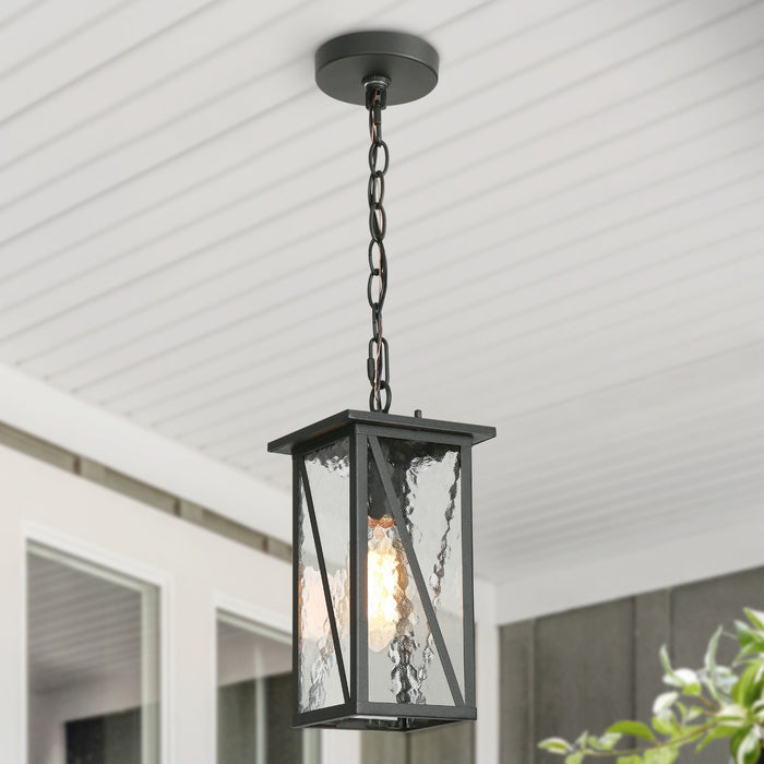 Saturna 1-Light Black Outdoor Pendant Light