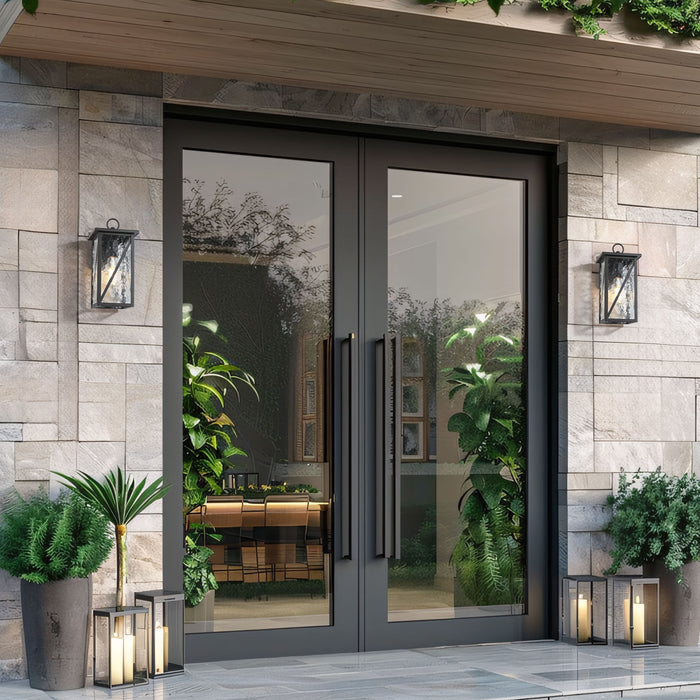 Saturna 1-Light Black Outdoor Wall Light