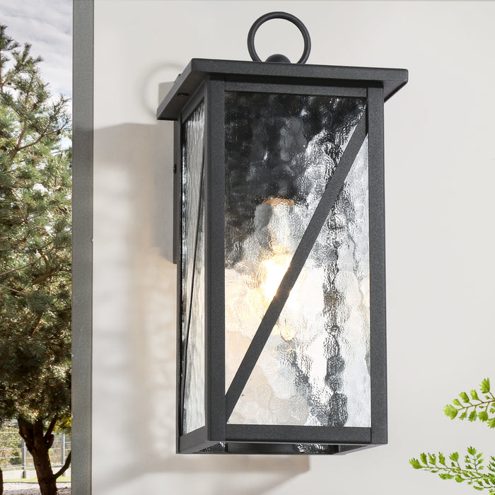 Saturna 1-Light Black Outdoor Wall Light