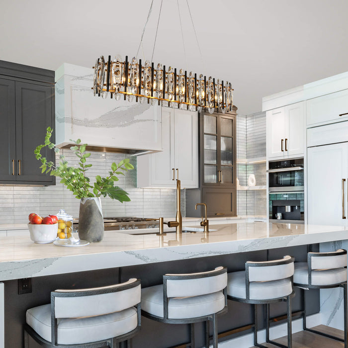 Meliora 5-Light Black and Brass Island Lights