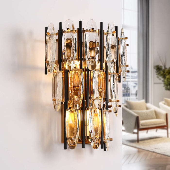 Meliora 3-Light Black And Brass Wall Sconces