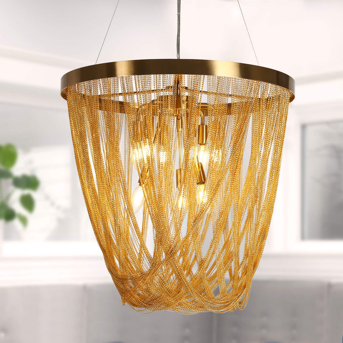 Aliren 9-Light Brass Chandeliers