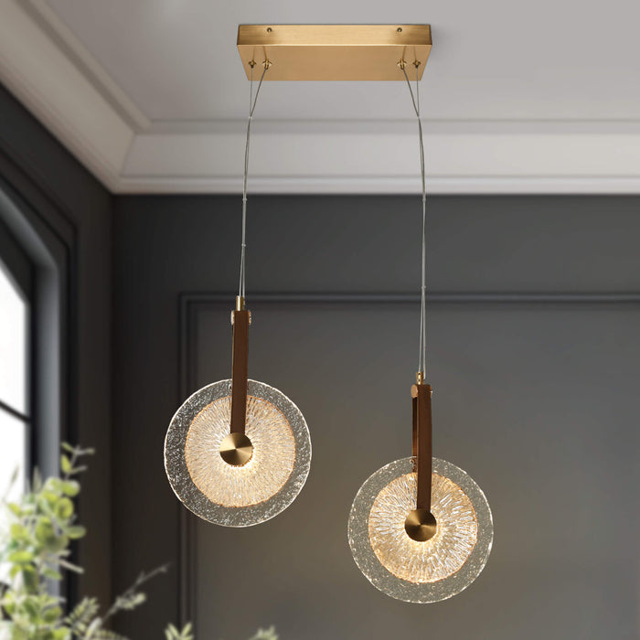 Sylvian 2-Light LED Brass Chandeliers
