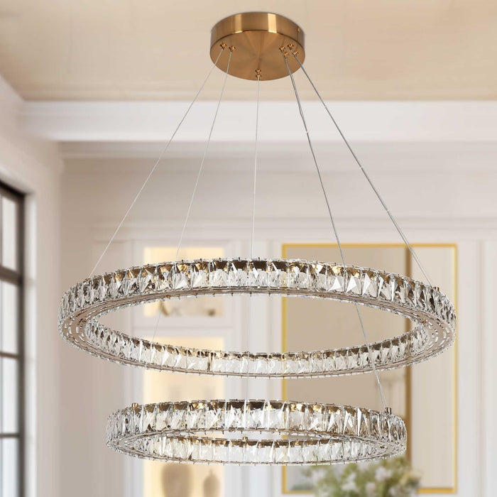 Xelthor 2-Light LED Brass Chandeliers