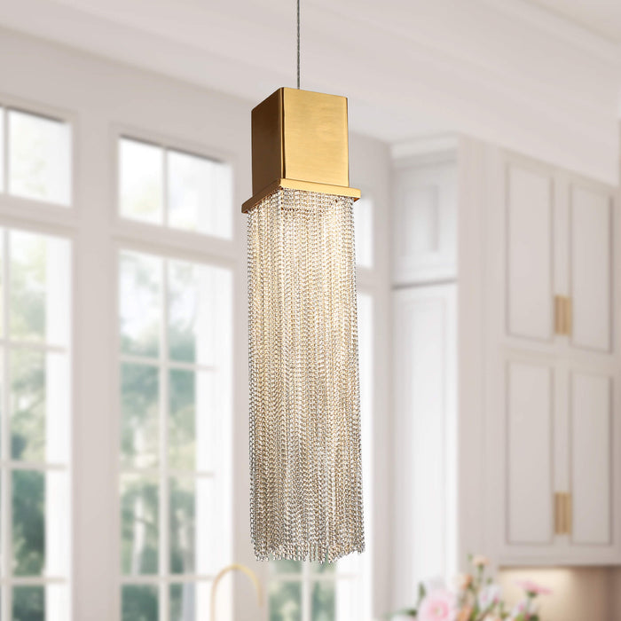 Drelmyn 1-Light LED Brass Pendant Light