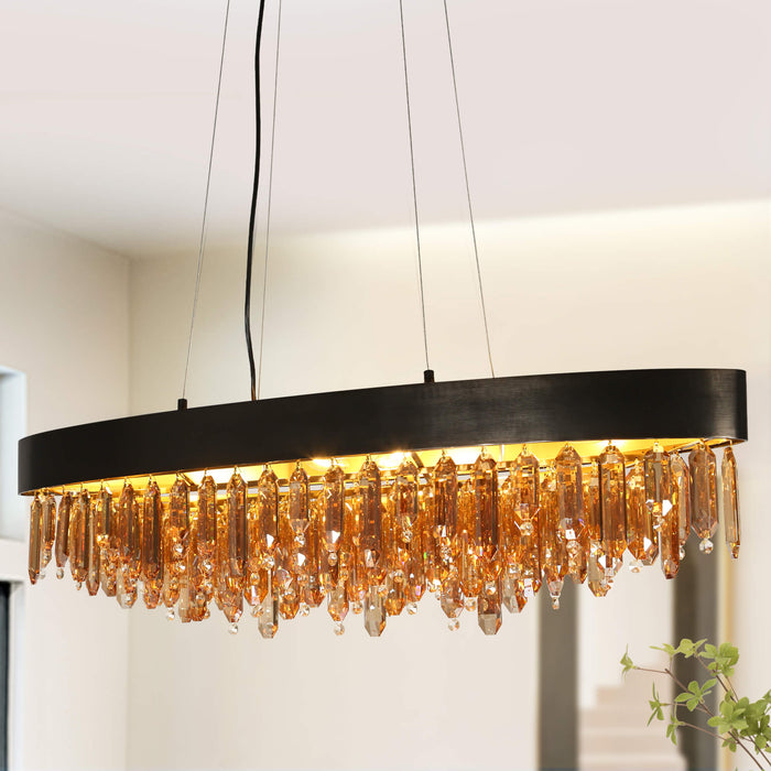 Lorvias 10-Light Blackand Brass Island Lights