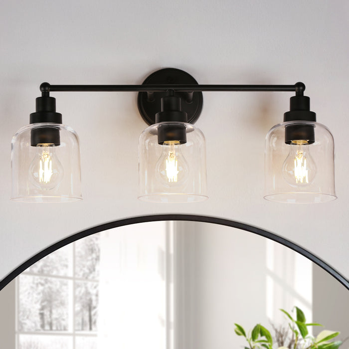 Qirveln 3-Light Black Bathroom Vanity Light