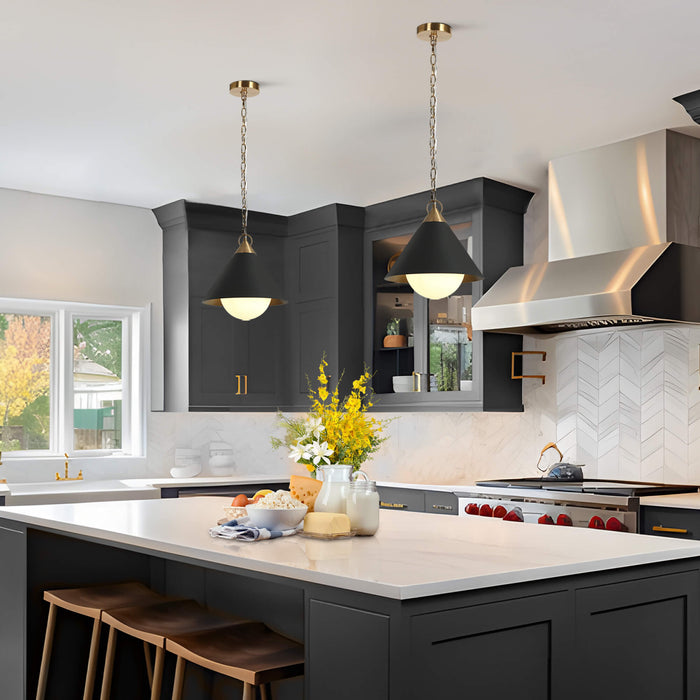 Libbaco 1-Light Black And Brass Pendant Lights