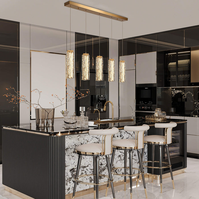 Letopha 5-Light LED Brass Island Lights