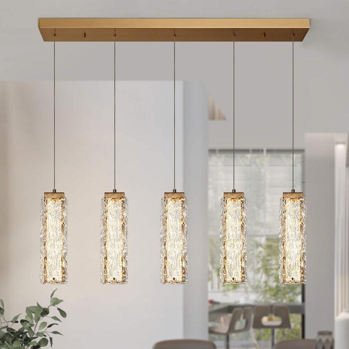 Letopha 5-Light LED Brass Island Lights