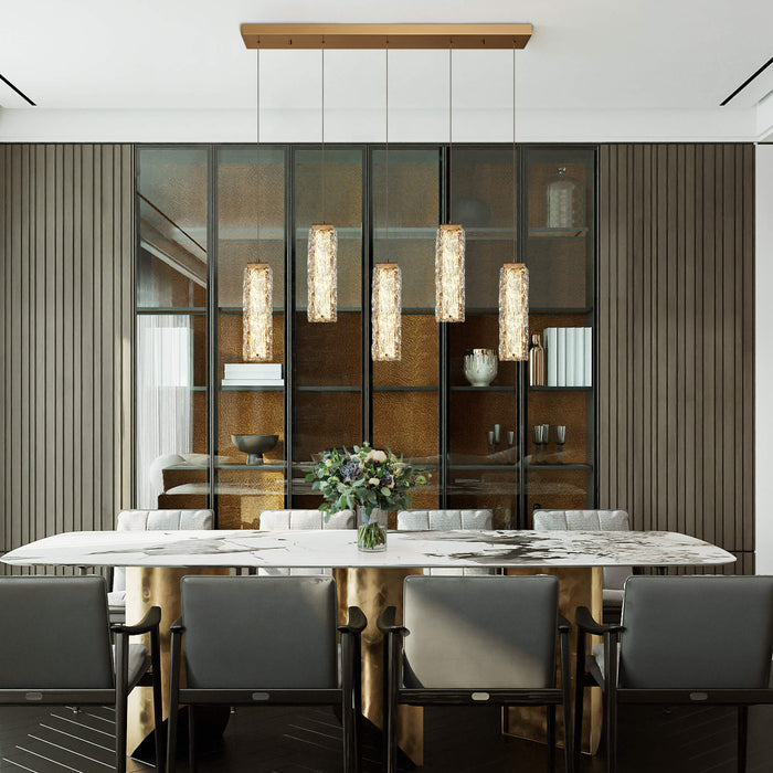 Letopha 5-Light LED Brass Island Light