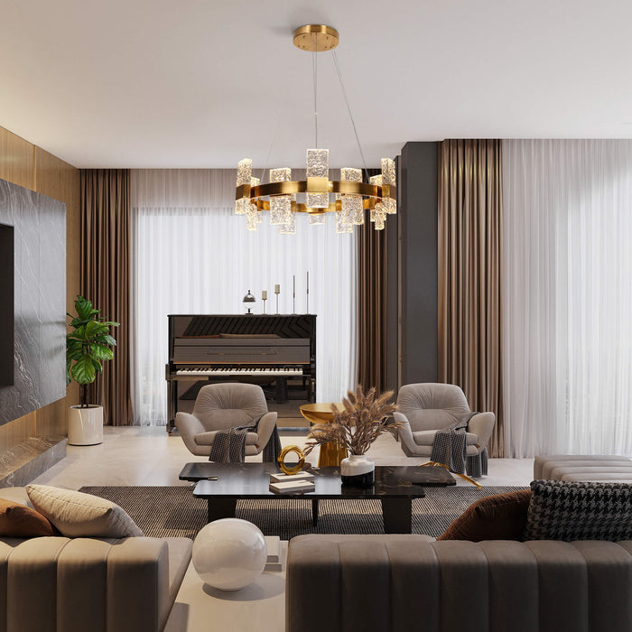 Xyrelis 24-Light LED Brass Chandeliers