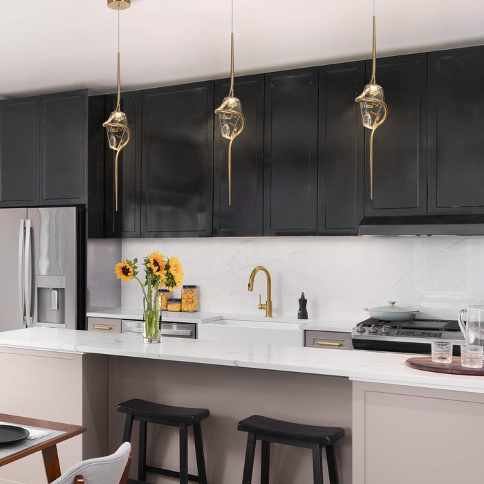 Caliren 1-Light LED Brass Pendant Lights