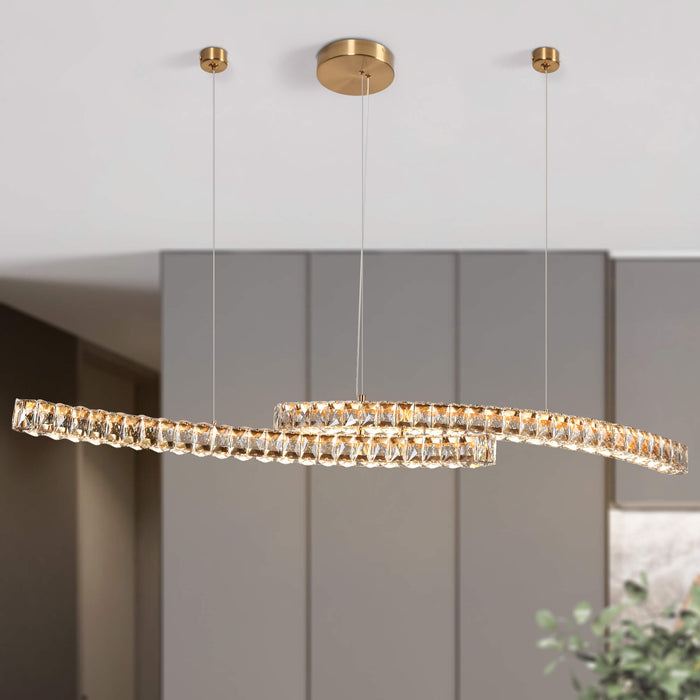 Myvorel 2-Light LED Brass Island Lights