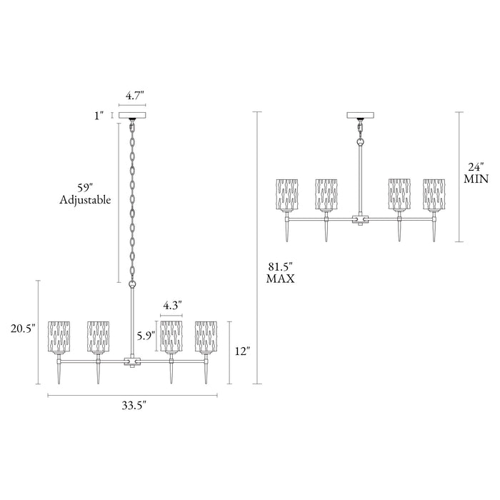Everard 6-Light Brass Chandelier