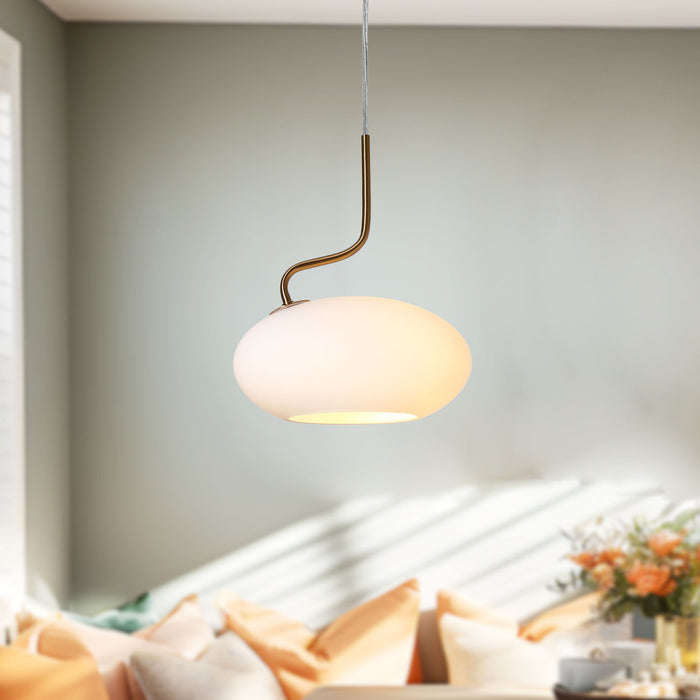 Calviera 1-Light Brass Pendant Light