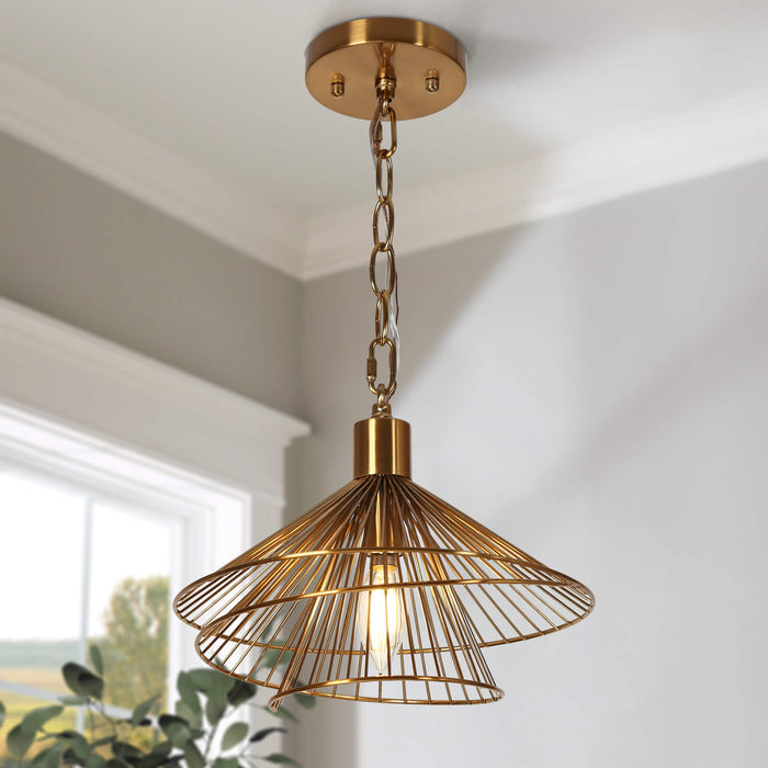 Calvior 1-Light Brass Pendant Light