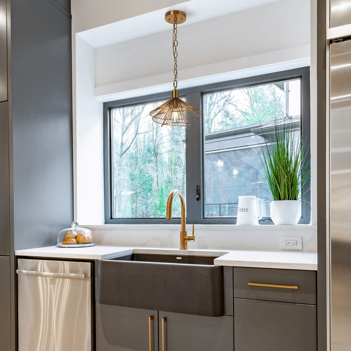 Calvior 1-Light Brass Pendant Light