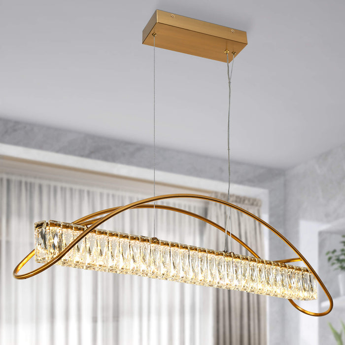 Melovan 1-Light LED Brass Island Light