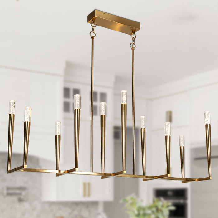 Raviron 10-Light LED Brass Island Lights