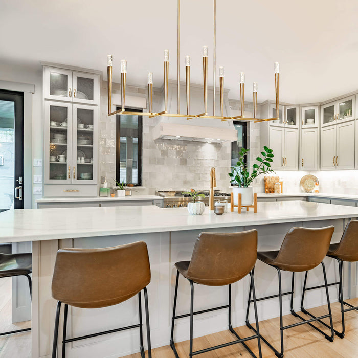 Raviron 10-Light LED Brass Island Lights