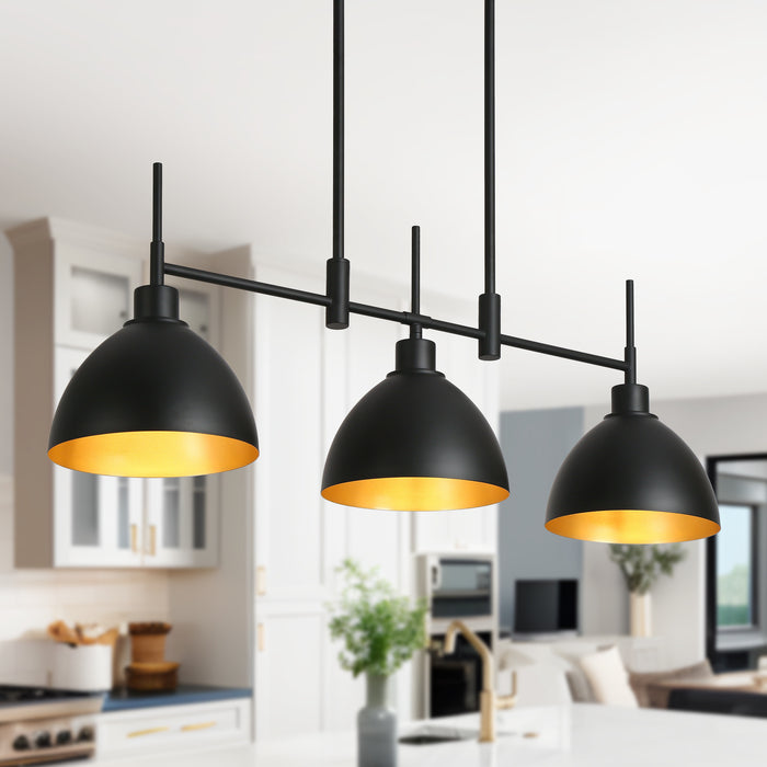 Tisvion 3-Light Black and Gold Island Light