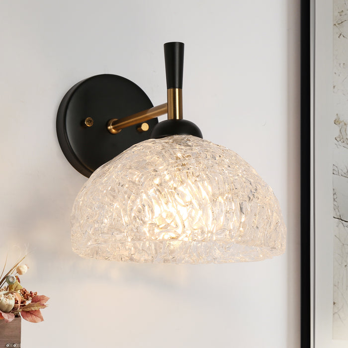 Felivor 1-Light Black and Brass Wall Sconce
