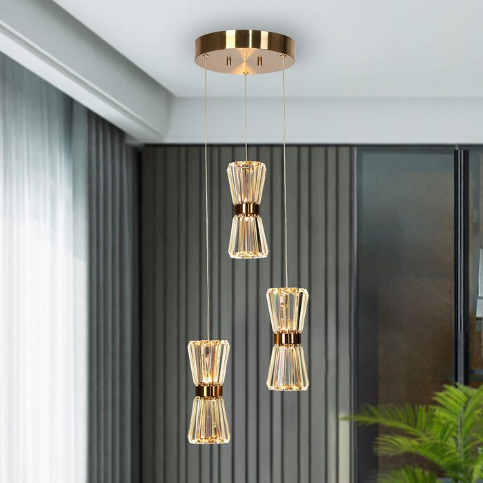Katsuma 3-Light LED Brass Chandelier